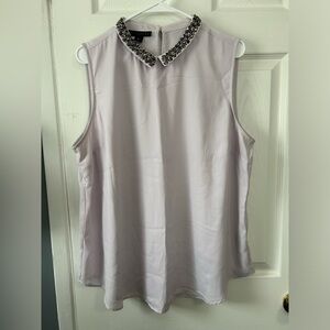 Lavender Embellished Collar Sleeveless Top Size XXL